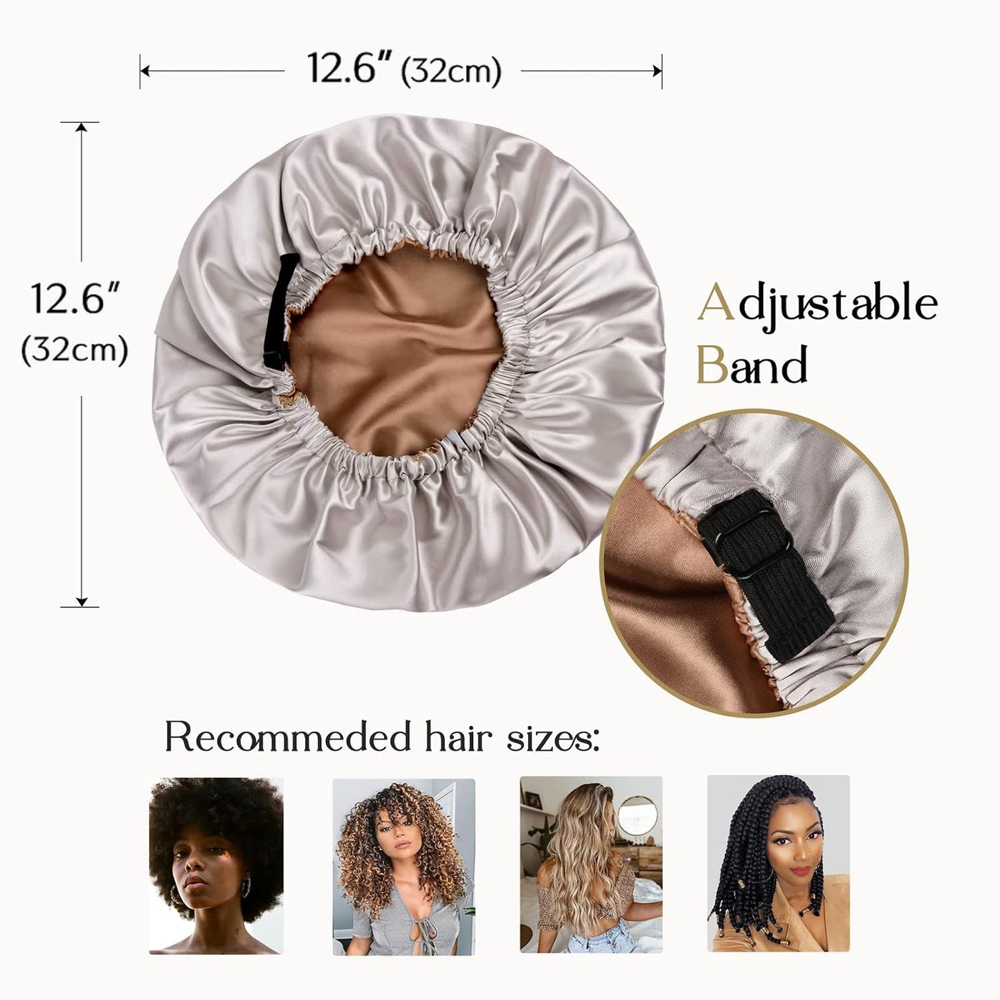 YANIBEST Adjustable Satin Bonnet Double Layer Hair Bonnet for Sleeping Bonnets for Women Hats Curly Natural Hair, Blush Pink
