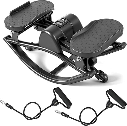 Rock Fitness Stepper for Exercise at Home, Motion Stair Stepper with Resistance Bands for Full Body Workout, Aerobic Workout Machine Fitness Equipment