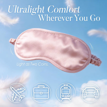 LULUSILK 100% Mulberry Silk Sleep Eye Mask for Sleeping Women and Men, Pink