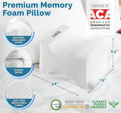 ComfiLife Orthopedic Knee and Leg Pillow for Side Sleepers Sleeping - 100% Polyurethane Foam for Back Pain, Hip Pain Relief