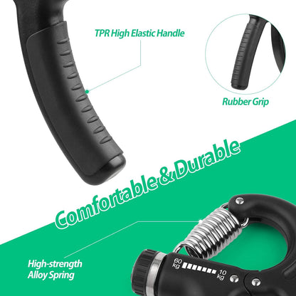 NIYIKOW Grip Strength Trainer, Hand Grip Strengthener, Grip Strengthener, Adjustable Resistance, Forearm Strengthener, Perfect for Musicians Athletes