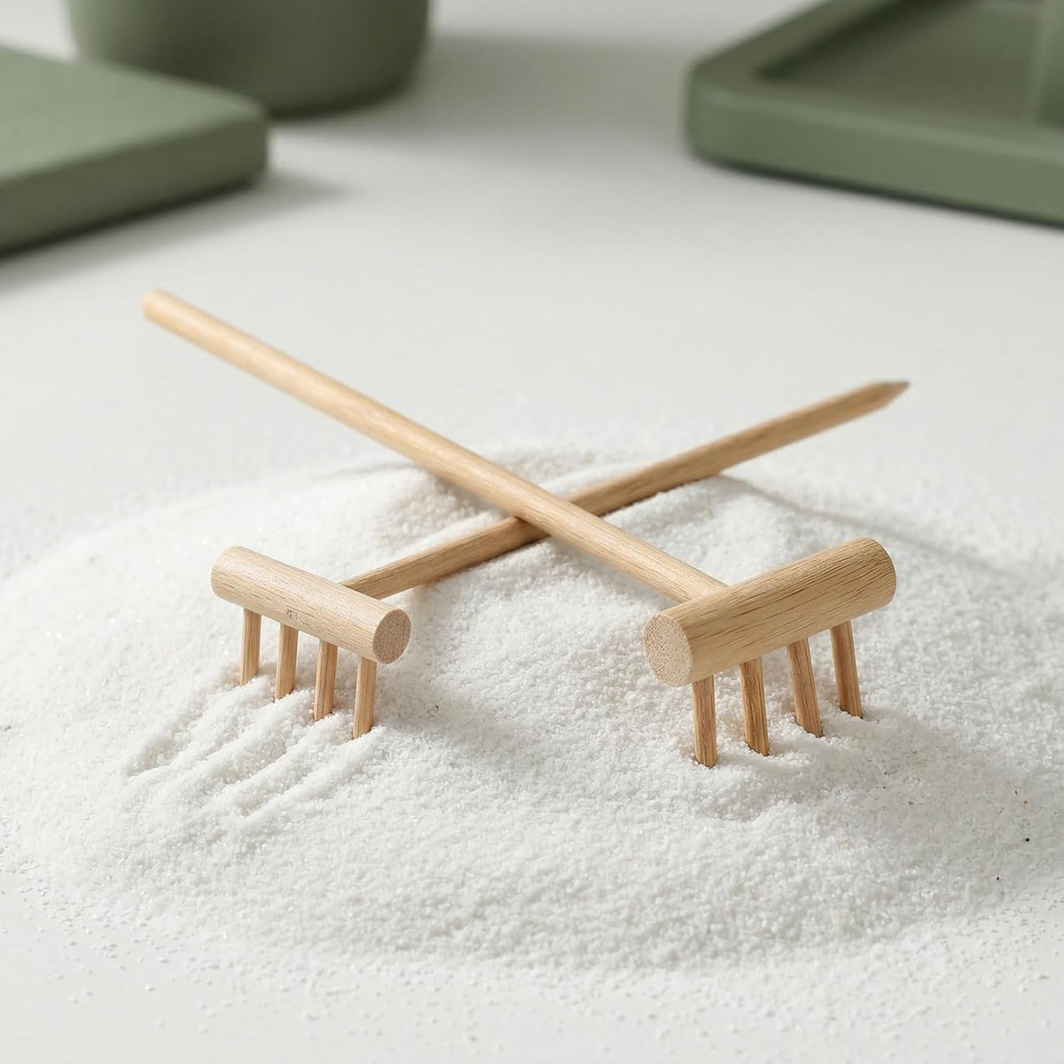 Garneck 64Pcs Mini Zen Garden Rakes Bamboo Sand Rake Set for Desktop Trays