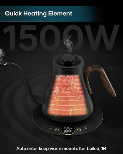 INTASTING Gooseneck Electric Kettle with ±1℉ Temperature Control 0.9 Liter