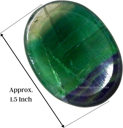 Amazing Gemstone Labradorite Thumb Worry Stone, Anxiety Stone, Healing Crystals - Piedra Crystal Fidget for Gift, Meditation, Calming, Relaxation, Stress Relief - Colors B
