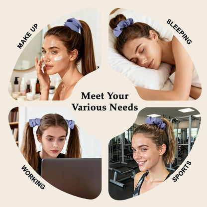Satin Scrunchies for Women – 8PCS Blush & Brown Silk Hair Ties Set – No Crease, Frizz-Free, Gentle Elastic Hair Bands, Soft & Stylish Everyday Hair Accessories Gifts