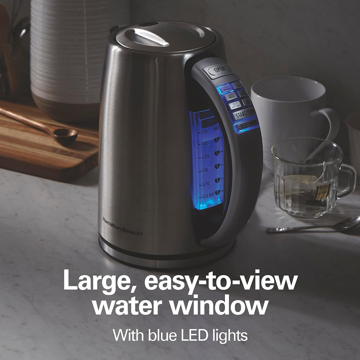 Hamilton Beach 1.7 Liter Electric Tea Kettle, Water Boiler & Heater