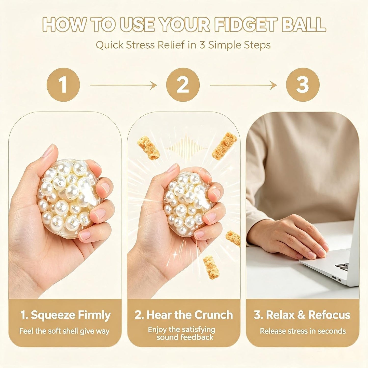 Crunchy Squishy Stress Ball Toys, Sensory Squishy Toys, Squeeze Balls Fidget Toys for Adults,Grape Noisy Squishy Ball for Relieve Stress. 1 Pack