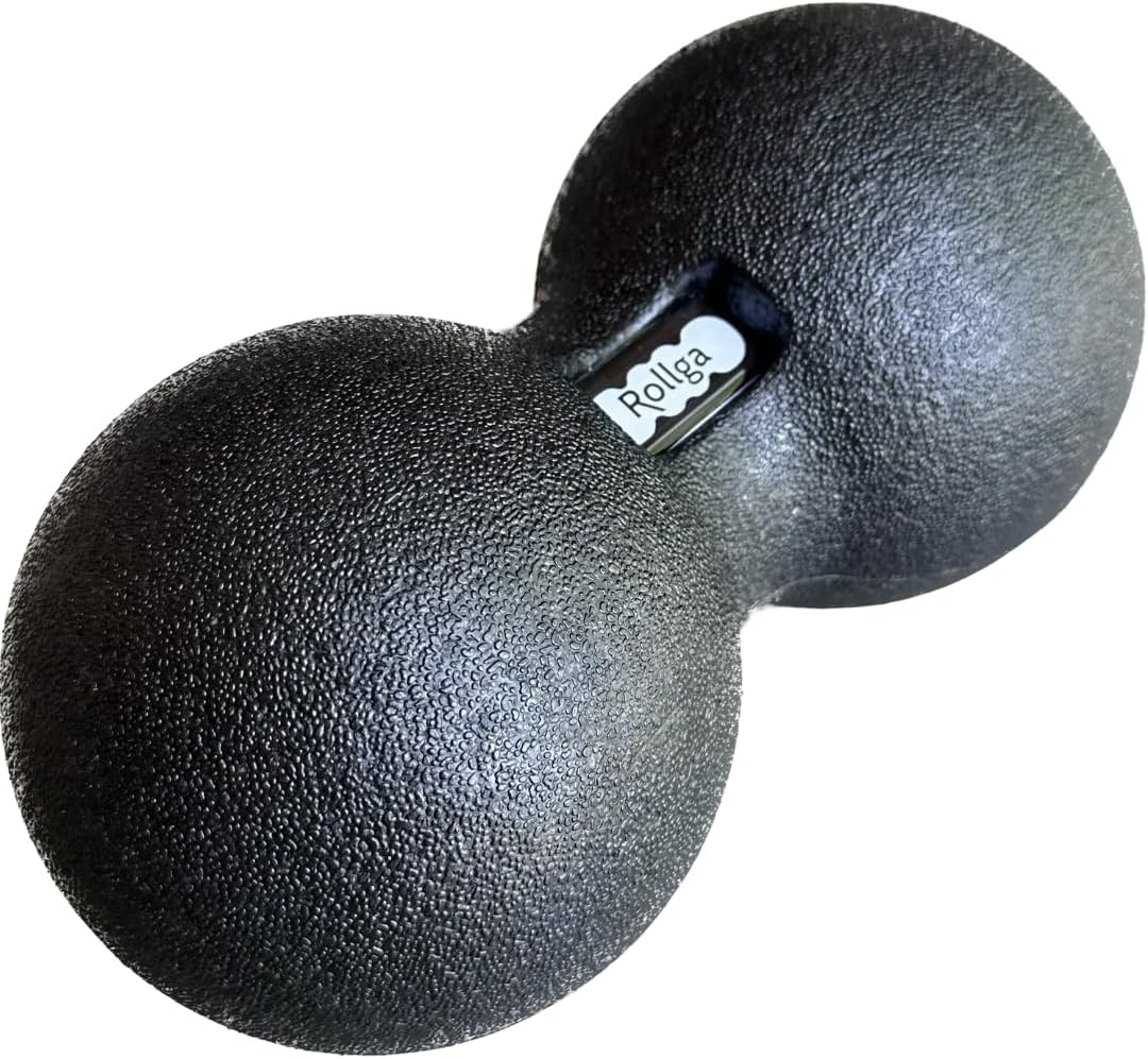 Rollga Peanut - The Better Peanut Ball Roller for Deep Tissue Massage, Mobility, Physical Therapy, Double Lacrosse Ball Massage, Back Pain, Myofascial Release, Muscle Knots, Suboccipital, & Acupoint