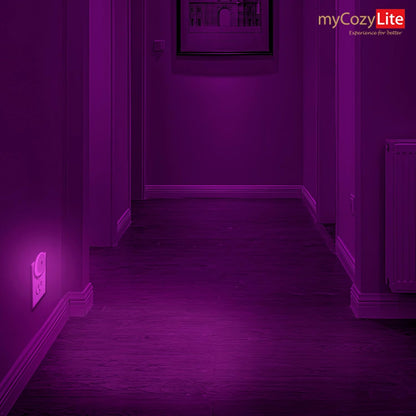 Amber Night Light Plug in, Dusk to Dawn Sensor, Blue Light Blocking, Automatic Nightlight, Energy Efficient, 2 Pack LED Night Lights Plug into Wall, for Bathroom, Bedroom, Kitchen, Hallway, Stairway