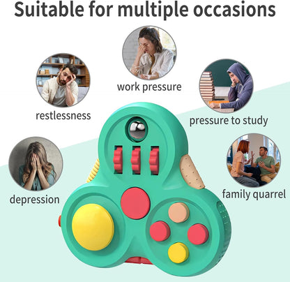 Yrissmiss Fidget Toys for Adults, Fidget Pad Easter Basket Stuffers for Boys Girls,Stress Relief Cube Clicker Controller with Quiet Fidgets,ADHD Autism Fidget Spinner for Office Desk Travel