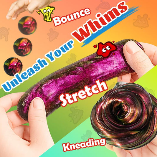 WATERELF Galaxy Putty Slime for Kids - Children's Day Gift, Fidget Sensory Artistic Therapy Putty Toys for Boys Girls Adults, Stress Relief Non-Sticky, 3.11 Inch 3.2 Oz – Golden/Red
