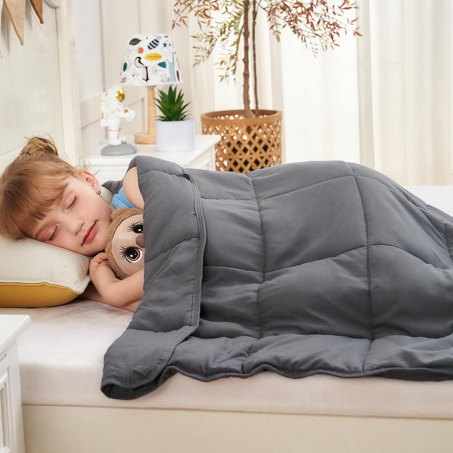 yescool Weighted Lap Pad 2 Pounds Weighted Lap Blanket, Space Plane Small Weighted Blanket, Weighted Throw Blanket Gifts for Travel Indoor Outdoor, 20"x30"
