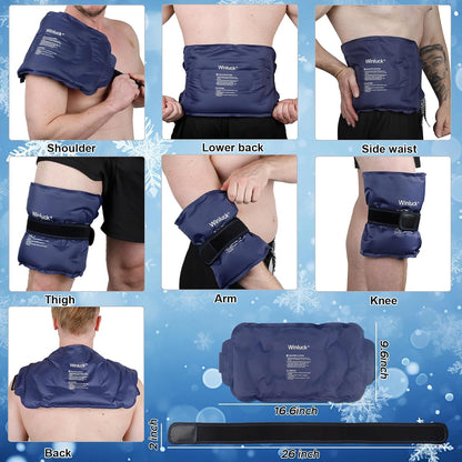 Gel Ice Cold Packs - (2-Piece Set) Soft Reusable Cold/Hot Compress, Provides Alleviate Joint and Muscle Pain. Flexible Therapy from Injuries - Shoulder, Back, Knee, Neck, Ankle & More.