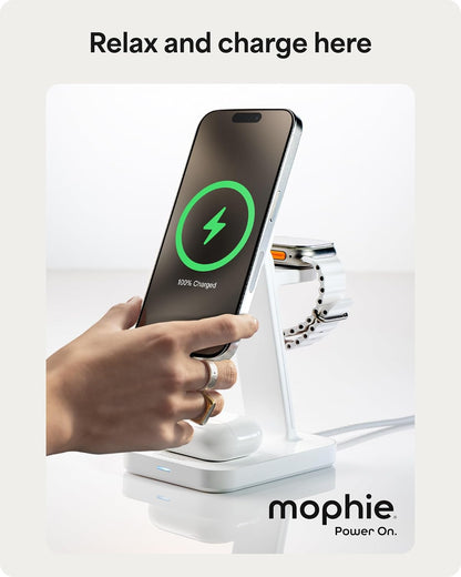 Mophie Snap+ 3-in-1 Wireless Charging Stand - MagSafe & Qi2 Certified