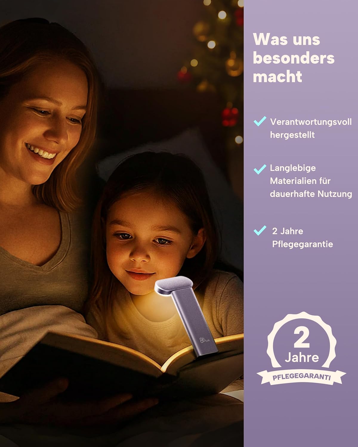 86lux Book Light, Rechargeable Reading Light for Book in Bed