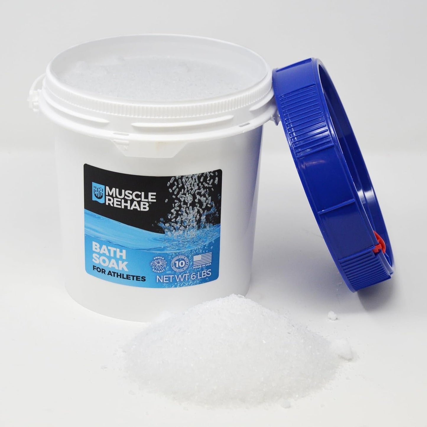 Muscle Rehab Epsom Salt Bath Soak 29 oz with Arnica - Fast-Dissolving Bath Salts for Muscle Relief and Recovery - Cooling Formula - Made in USA