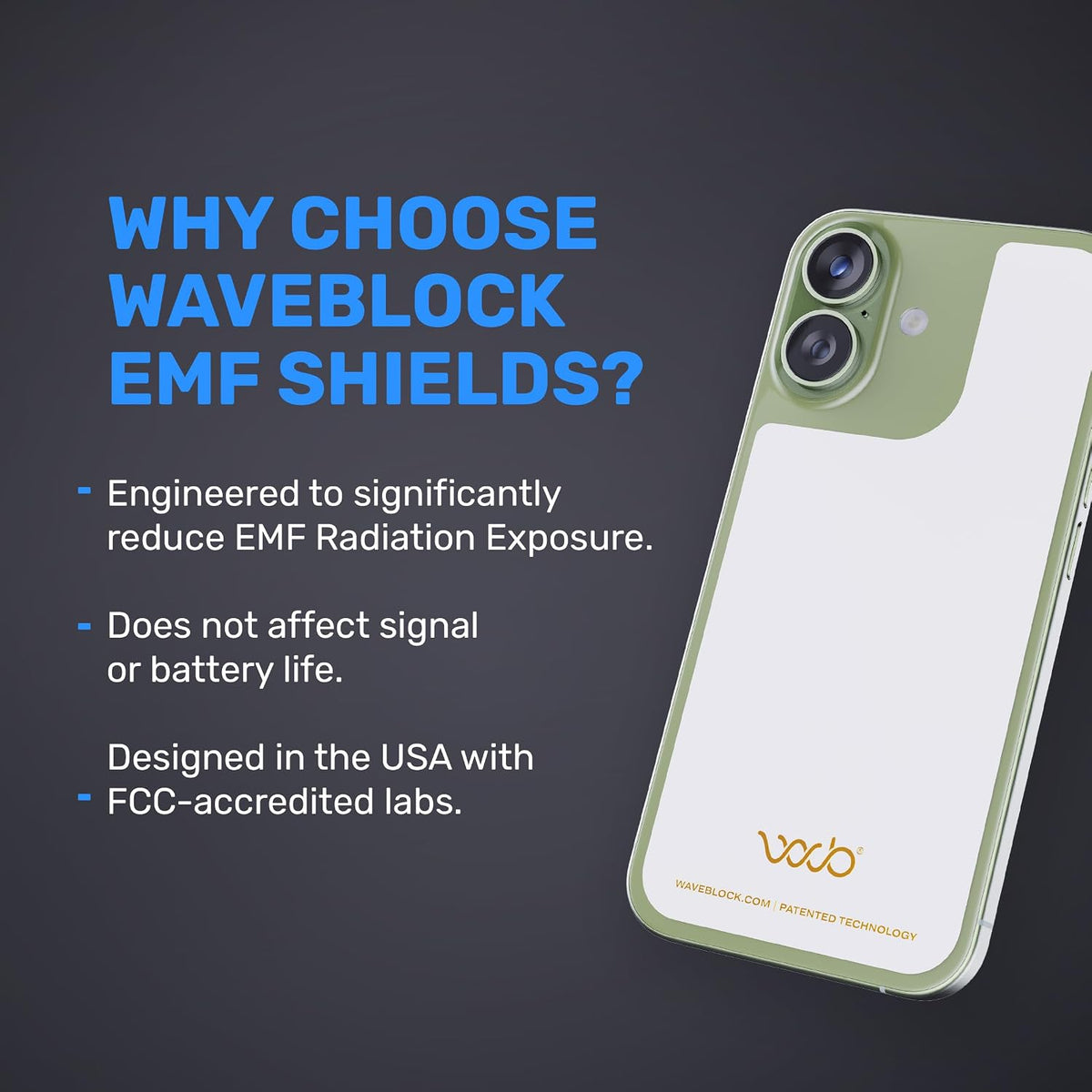 WAVEBLOCK EMF Blocker Sticker for iPhone 15 White