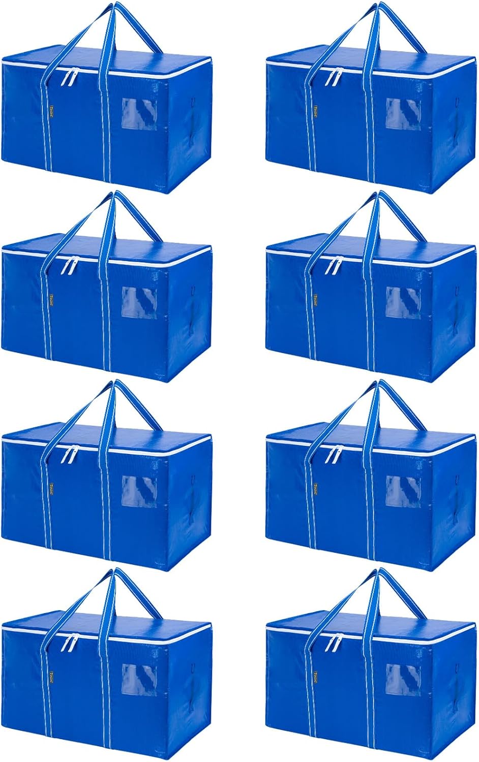 BALEINE Oversized Moving Bags with Reinforced Handles, Heavy-Duty Storage Tote for Clothes, Moving Supplies (Clear)