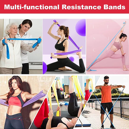 Resistance Bands for Home Workout,Long Exercise Band for Physical Therapy | Non-Latex 59inch Elastic Fitness Bands for Yoga,Pilates,Gym,Travel, Home Exercise Equipment for Women,Men,Pregnant,Seniors