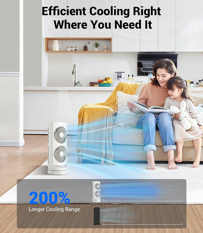 Personal Tower Cooling Fans that Blow Cold Air, Standing Small Desk Fan with 3 Speeds & Timer, 60° & 110° Oscillating Table Fan, Quiet and Safe Electric Floor Fan for Bedroom, Bedside, Home, Office