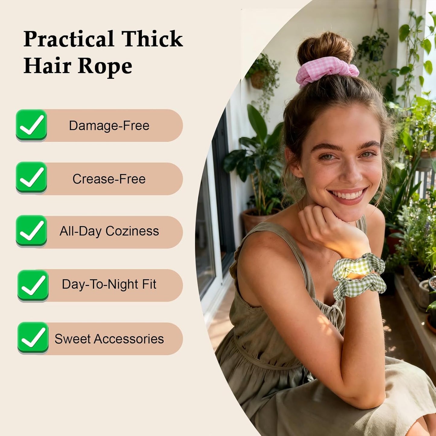 Satin Scrunchies for Women – 8PCS Blush & Brown Silk Hair Ties Set – No Crease, Frizz-Free, Gentle Elastic Hair Bands, Soft & Stylish Everyday Hair Accessories Gifts