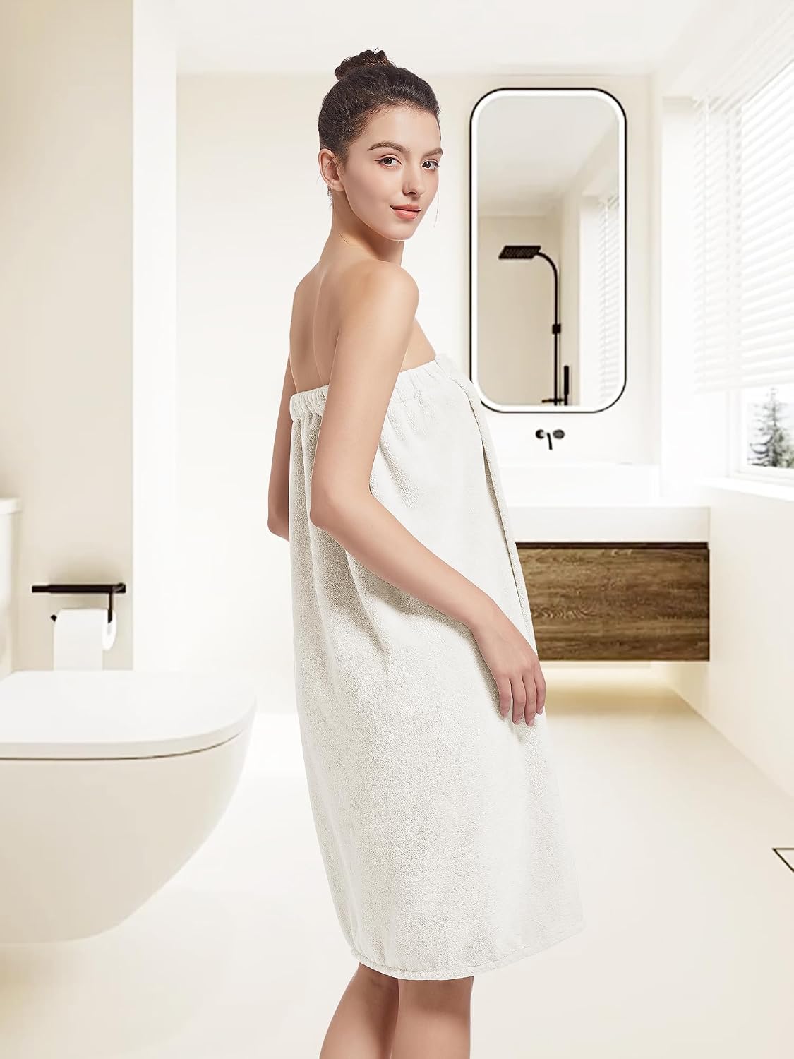 Women'S Soft Wrap Towel Full Length，Bath Robe After Shower Female Plush Long，Spa Bathrobes Lightweight With Pockets