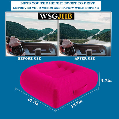 WSGJHB Car Booster Seat Cushion Posture Cushion for Long Sitting | Portable Breathable Mesh, Effectively Increase The Field of View Ideal for Office, Home, Car Angle Lift Seat Cushions,Black