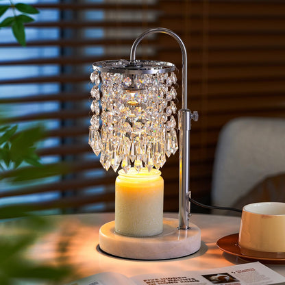 Candle Warmer Lamp with Timer Dimmer and 3 Bulbs, Lamp Candle Warmer with Marble Base,Wax Melt Warmer for Jar Candles, Birthday Gifts for Women Mom, House Warming Gifts New Home Decor (RGB-Black)