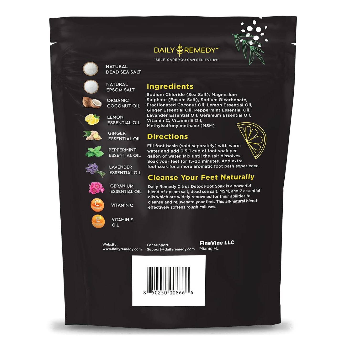 Muscle Relief Foot Soak with Epsom Salt, Made in USA, Soothe Tired Feet, Softens Calluses and Helps Athletes Foot 1lbs