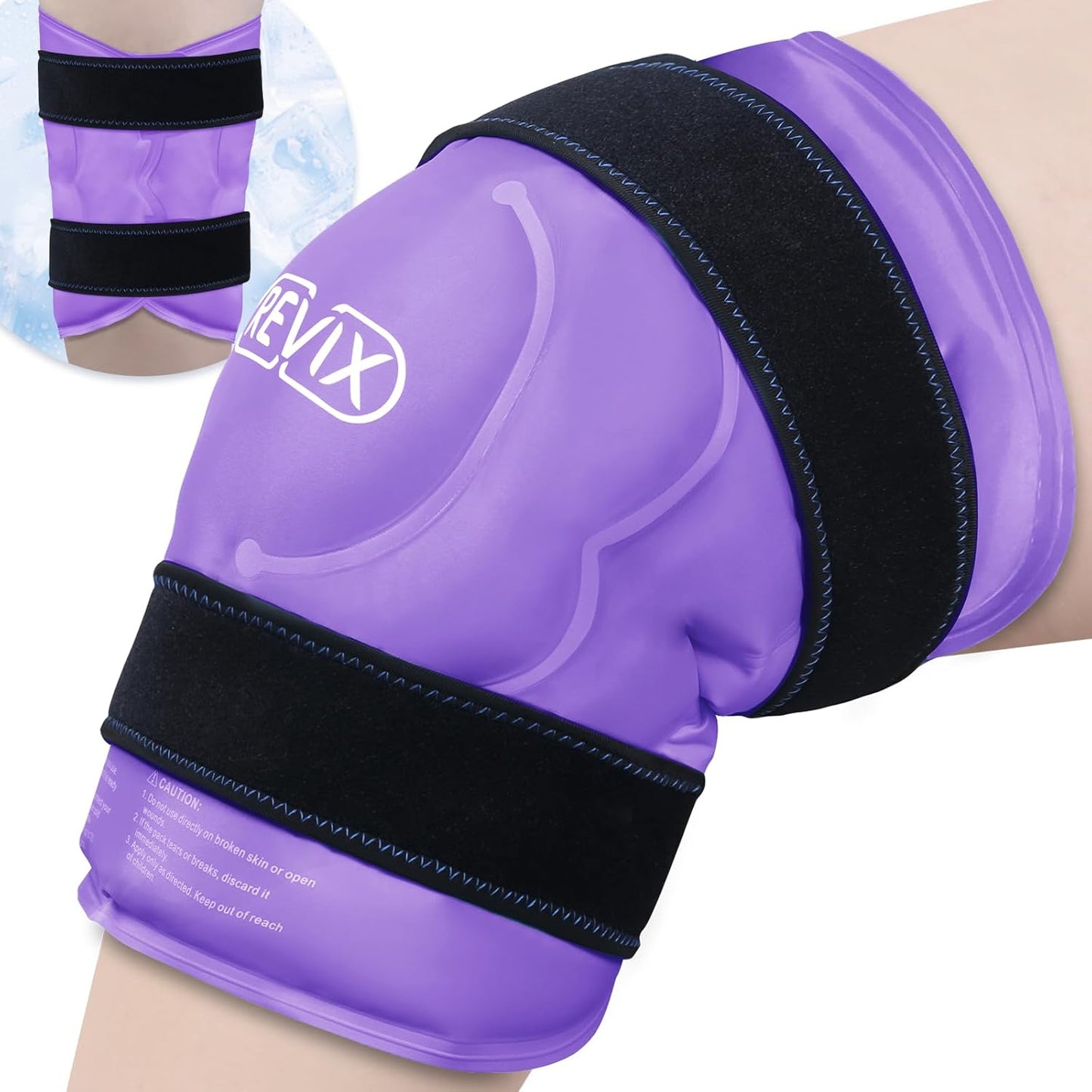 REVIX 20‘’ XXXL Knee Ice Pack Wrap Around Entire Knee, Extra Large Ice Pack for Knee Meniscus Tear and Arthritis, Cold Compress Therapy, Reusable Ice Wraps for Back, Shoulder, Post-Workout Recovery