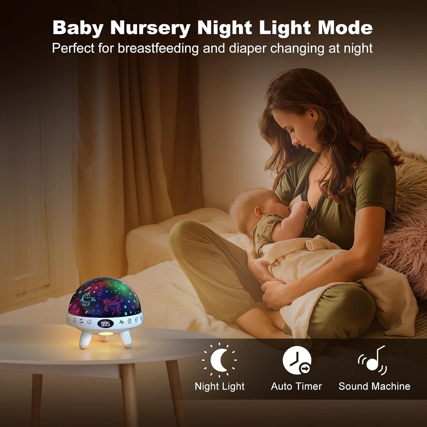 YACHANCE Kids Sound Machine with Night Light Projector,29 Soothing Sounds Baby Night Light Star Projector for Kids Room,White Noise Machine for Baby Sleeping Soother,Nursery Lamp,Bedroom Decor