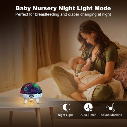 YACHANCE Kids Sound Machine with Night Light Projector,29 Soothing Sounds Baby Night Light Star Projector for Kids Room,White Noise Machine for Baby Sleeping Soother,Nursery Lamp,Bedroom Decor