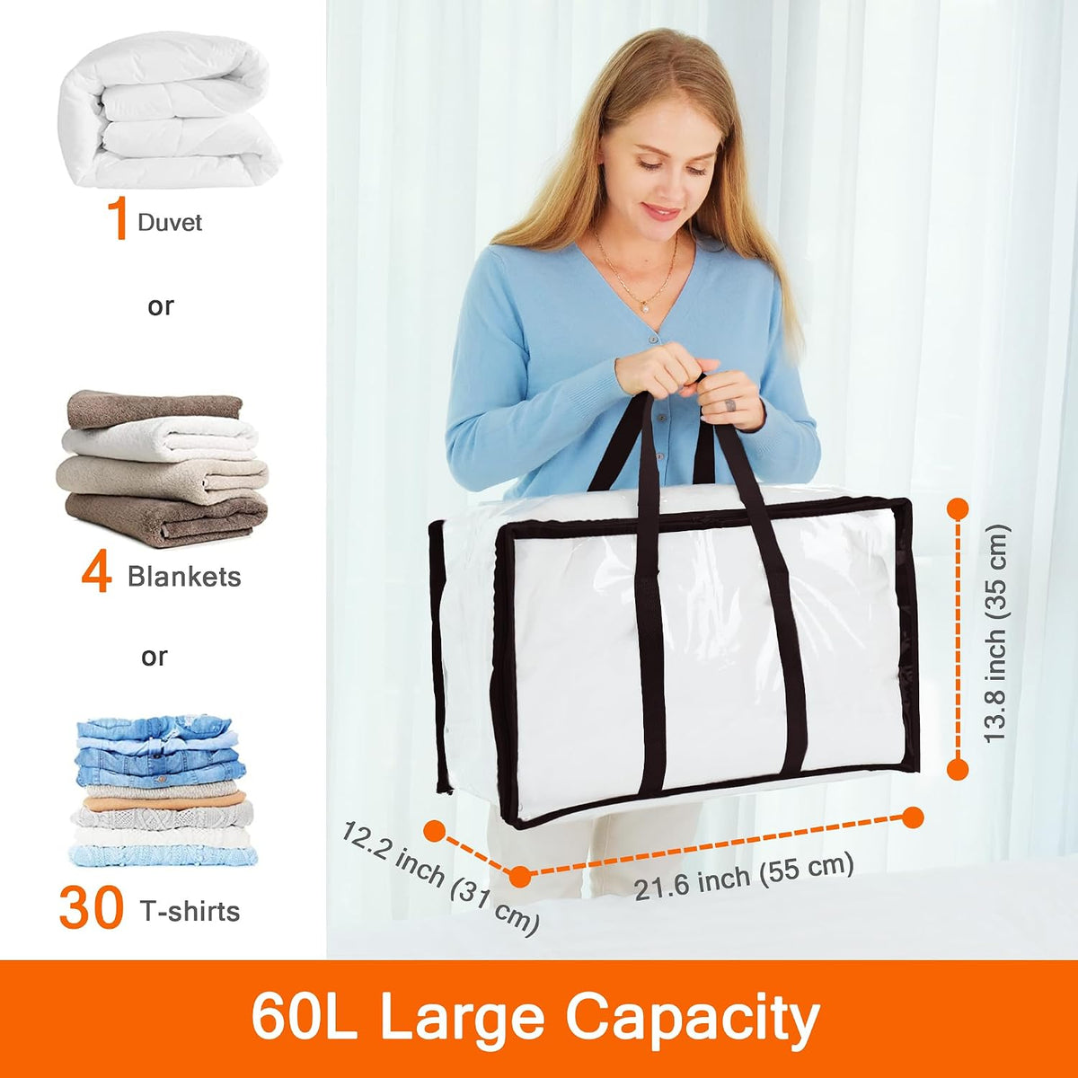 Vieshful Clear Storage Bags for Clothes Blanket Comforter & Bedding