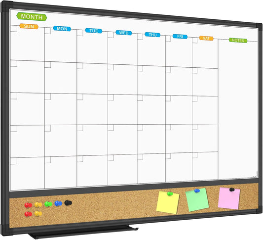 JILoffice Magnetic Dry Erase Calendar Whiteboard, 24" x 18" Monthly Board