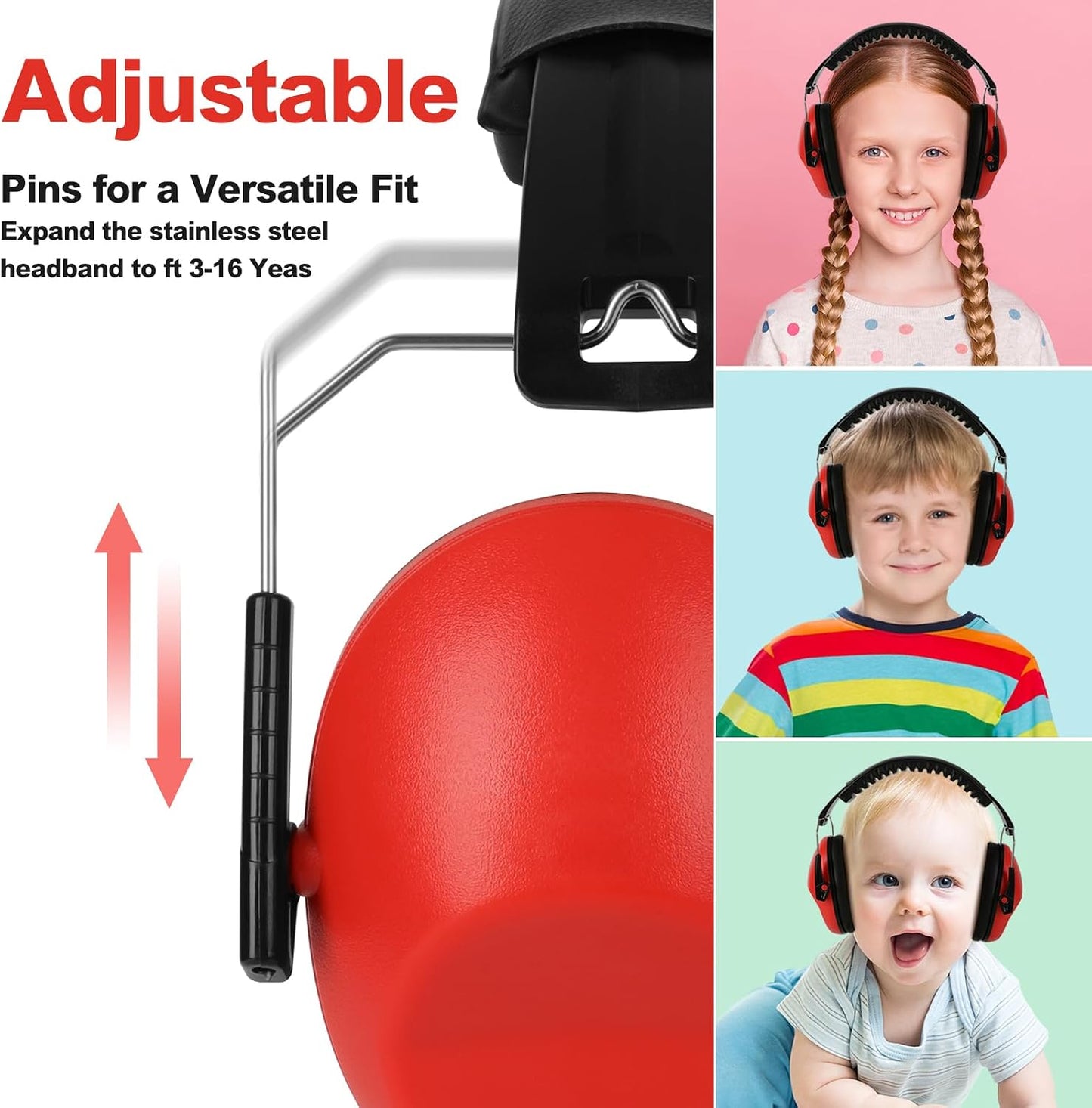 Floriogra Noise Cancelling Headphones for Kids, Kids Ear Protection 28dB SNR Noise Reduction Ear Muffs for Toddler/Children, Hearing Protection for Monster Jam, Concerts, Fireworks