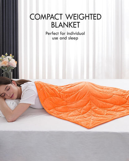 Kaisa Weighted Lap Blanket 7 lbs 41" x 53", Cozy Luxury Crystal Velvet Small Weighted Blanket for Adults, Portable Travel Weighted Blanket for Relaxation, All-Season Blanket, Machine Washable, Green
