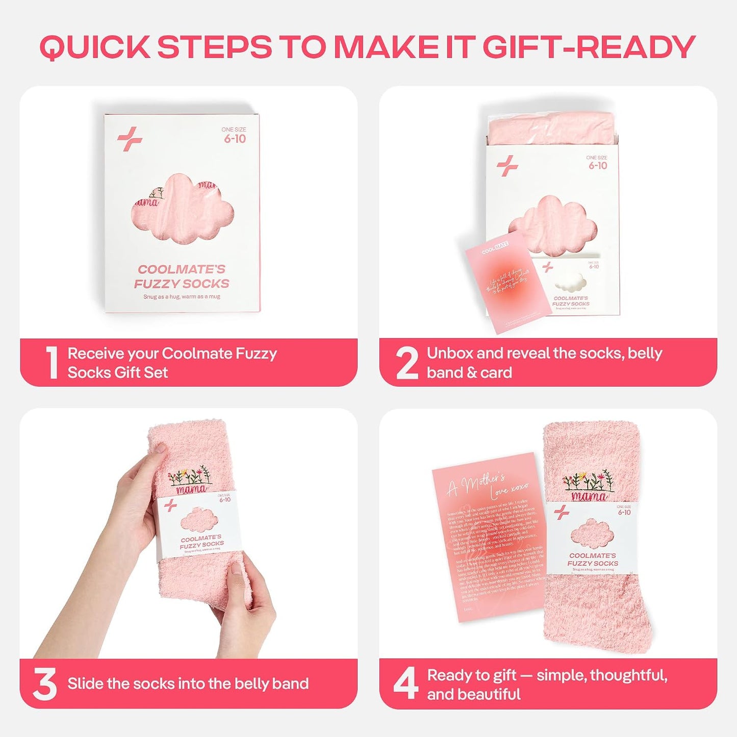 COOLMATE Fuzzy Socks for Women Gift Box – Cozy Soft Cloud Socks for Spa Home, Mother’s Day Gifts for Mom Grandma