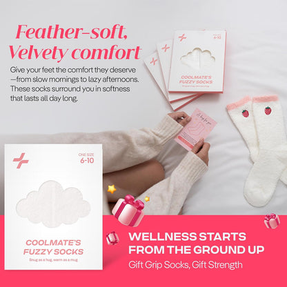 COOLMATE Fuzzy Socks for Women Gift Box – Cozy Soft Cloud Socks for Spa Home, Mother’s Day Gifts for Mom Grandma