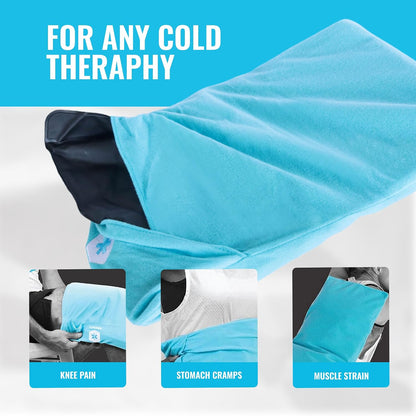 ICEWRAPS 12" x 21" Extra Large Reusable Ice Pack with Soft Fabric Cover, Flexible Cold Therapy Clay Pack for Knee & Back Swelling, Chronic Pain Relief – FSA-HSA Eligible