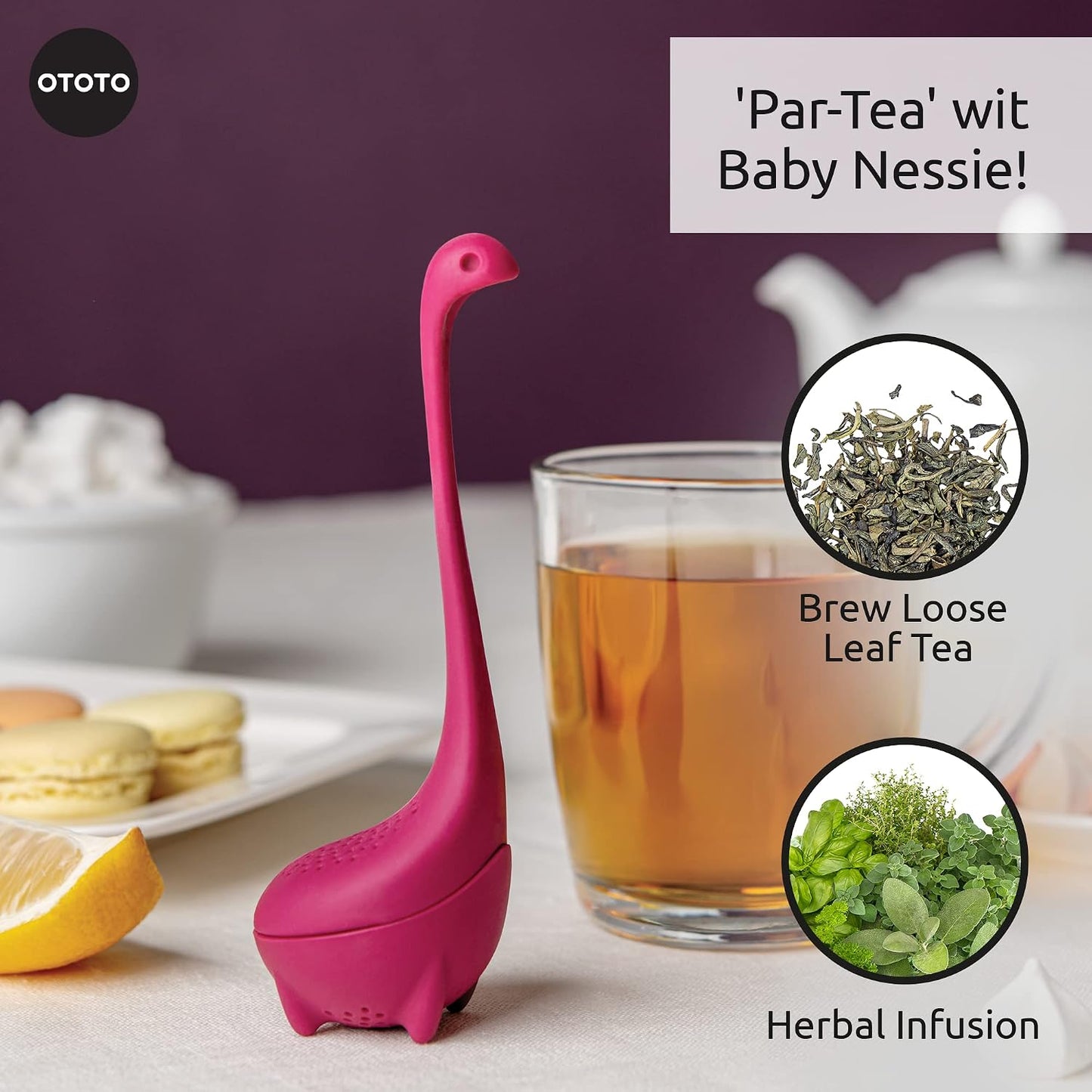 OTOTO Louie Cat Tea Infuser - Cats Loose Leaf Steeper & Diffuser, Tea Strainer Accessories, Cute Gifts for Cat Lovers, White Elephant Gifts, Cute Kitchen Accessories