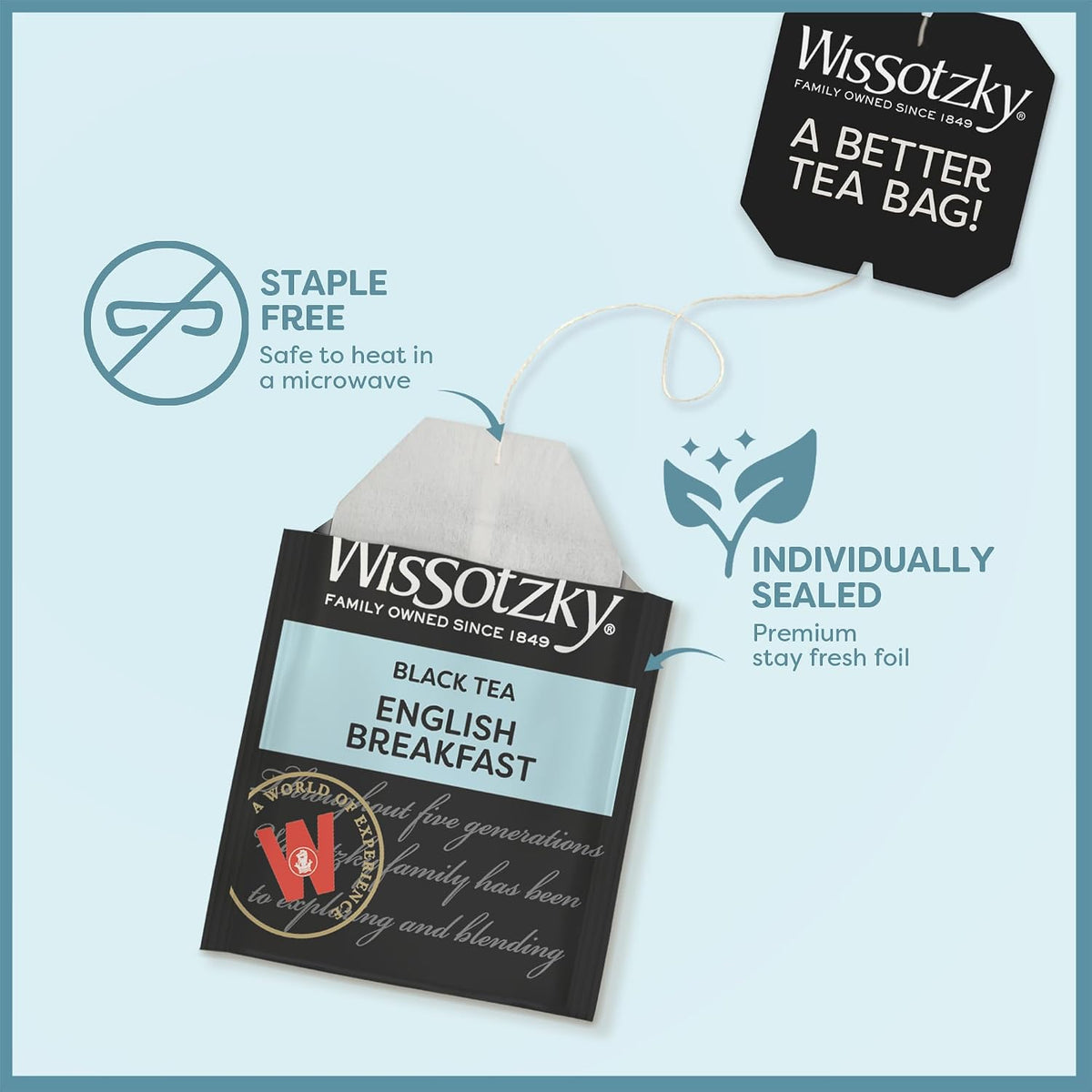 Wissotzky English Breakfast Black Tea (6 Pack - 120 Tea Bags) | Robust & Invigorating Tea | Antioxidant Rich | Energizing Black Tea Bags