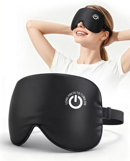 Heated Eye Mask for Dry Eyes, Cordless Rechargeable Warm Compress with 100% Mulberry Silk Cover, 3 Heat Settings, 20-Min Auto-Off, FSA-HSA Eligible Eye Mask for Home, Office & Travel