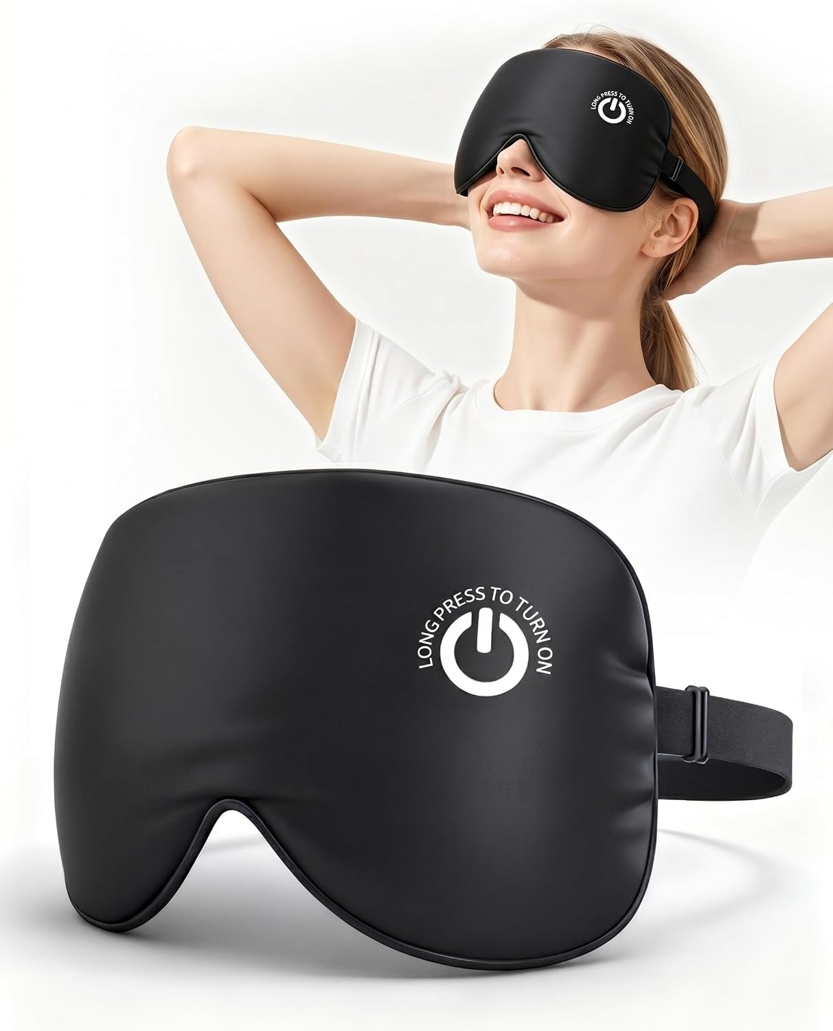 Heated Eye Mask for Dry Eyes, Cordless Rechargeable Warm Compress with 100% Mulberry Silk Cover, 3 Heat Settings, 20-Min Auto-Off, FSA-HSA Eligible Eye Mask for Home, Office & Travel