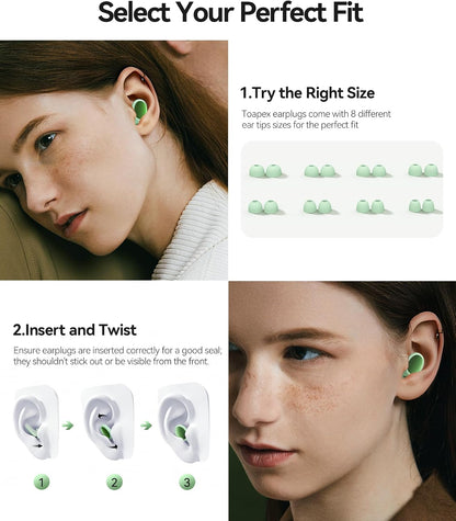45dB Ear Plugs for Sleeping Noise Cancelling Ear Plugs for Noise Reduction & Snoring, Concerts, Earplugs for Sleep,Sider Sleepers Airplane, Silicone Earplugs Reusable