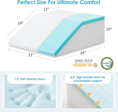Cozymaker 7.5-inch Bed Wedge Pillow for Sleeping Back Support Pain Relief
