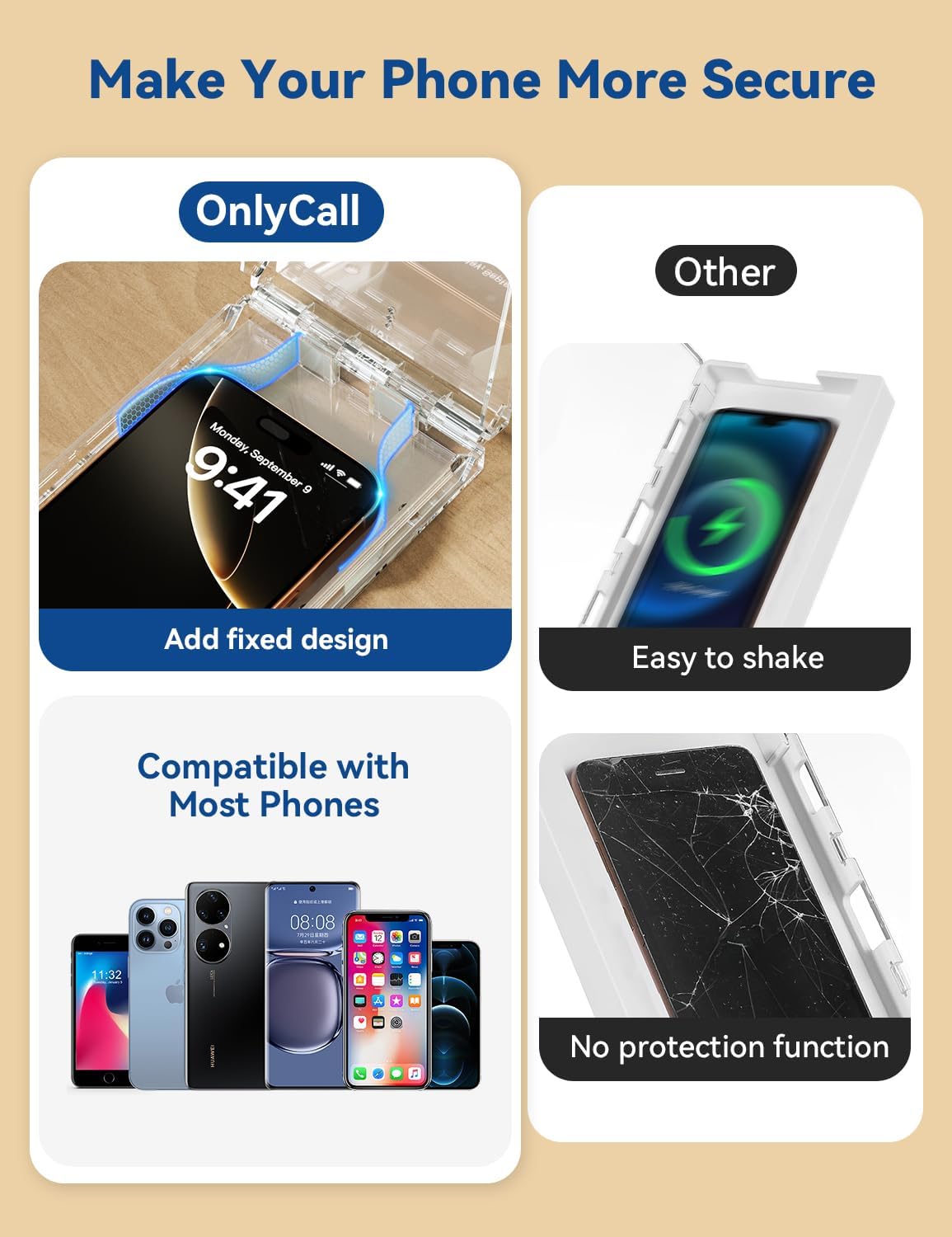 Portable Phone Lock Box, US Patented Magnetic Cell Phone Jail, Transparent Visible Calls Anti-Distraction Lock Case for iPhone Android, Students Exam Museum Anti Unauthorized Photography