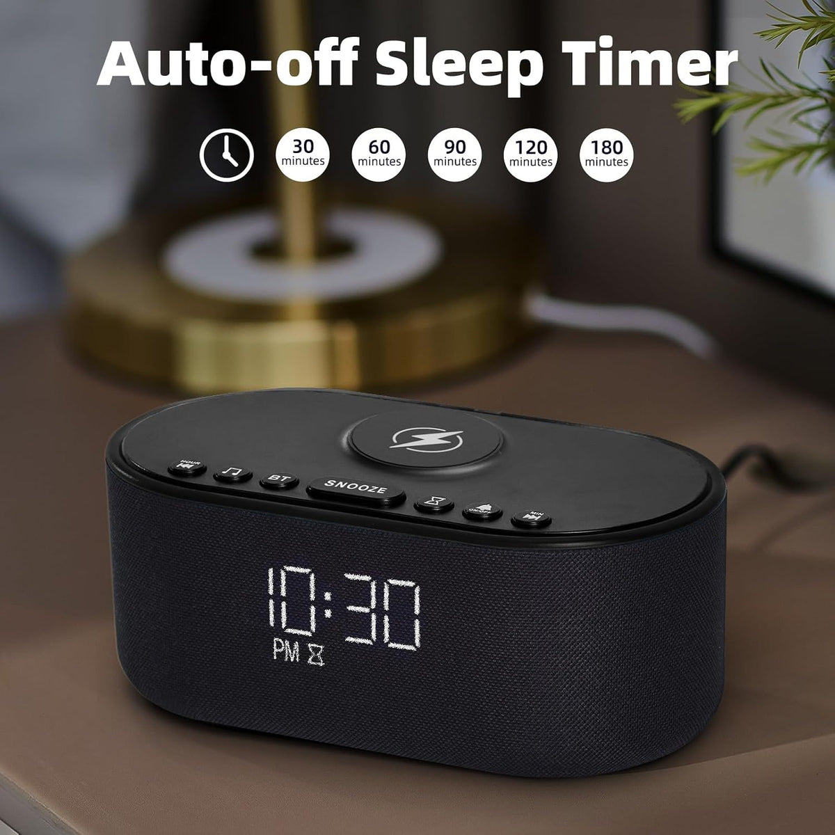 Odokee Sound Machine Alarm Clock for Bedrooms with Wireless Charging