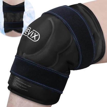 REVIX 20‘’ XXXL Knee Ice Pack Wrap Around Entire Knee, Extra Large Ice Pack for Knee Meniscus Tear and Arthritis, Cold Compress Therapy, Reusable Ice Wraps for Back, Shoulder, Post-Workout Recovery