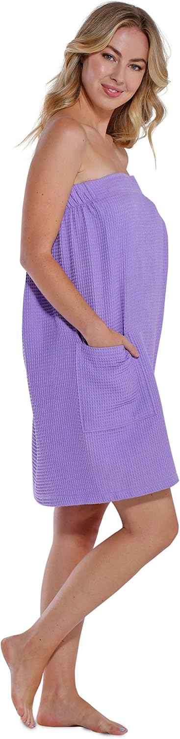Turquaz Lightweight Knee Length Waffle Robes For Women Spa Bath Waffle