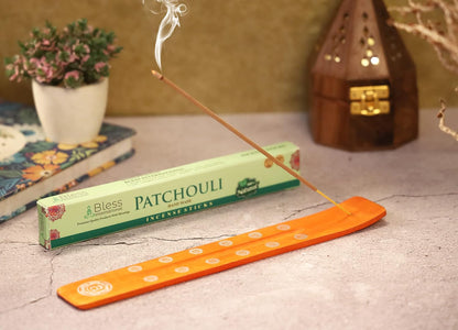 Bless-International Traditional-Handmade-Burner Wooden-Incense-Stick-Holder Ash-Catcher-Stand for-Aromatherapy-Meditation-Yoga (Incense Holder 10 inch(2 pcs))